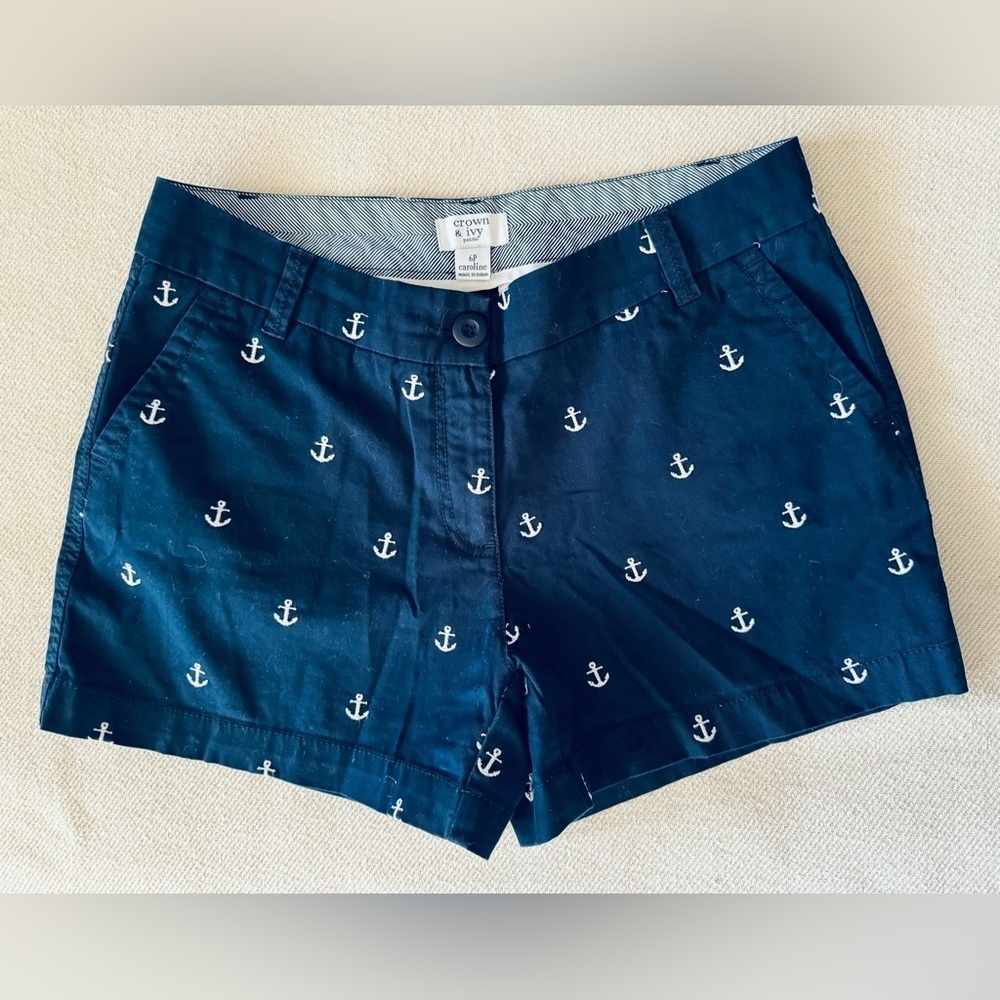 Crown & Ivy Blue Nautical Bermudas‎
